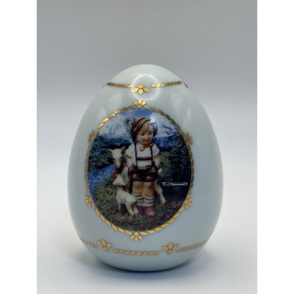 M.J. Hummel Porcelain Egg "The Goatherder" 1994 Danbury Mint